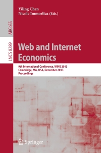 Cover image: Web and Internet Economics 9783642450457