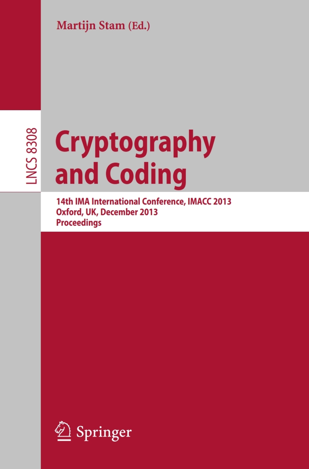 Cryptography and Coding (eBook)