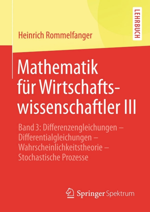 Cover image for book Mathematik für Wirtschaftswissenschaftler III
