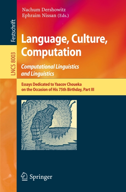 Cover image for book Language, Culture, Computation: Computational Linguistics and Linguistics