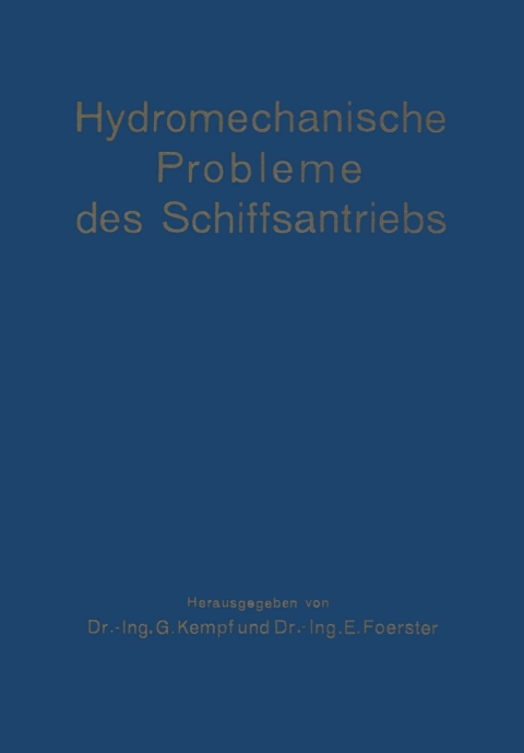Cover image for book Hydromechanische Probleme des Schiffsantriebs