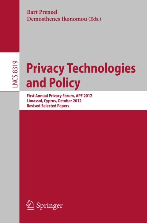 Cover image for book Privacy Technologies and Policy