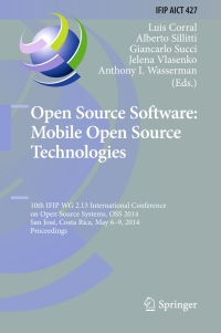 صورة الغلاف: Open Source Software: Mobile Open Source Technologies 9783642551277