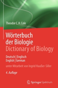 Cover image: Wörterbuch der Biologie Dictionary of Biology 4th edition 9783642553271