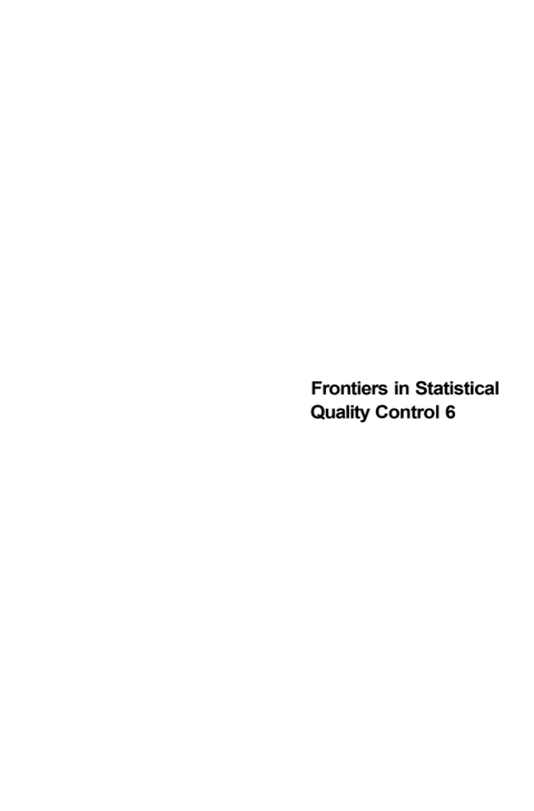 Cover image for book Frontiers in Statistical Quality Control 6