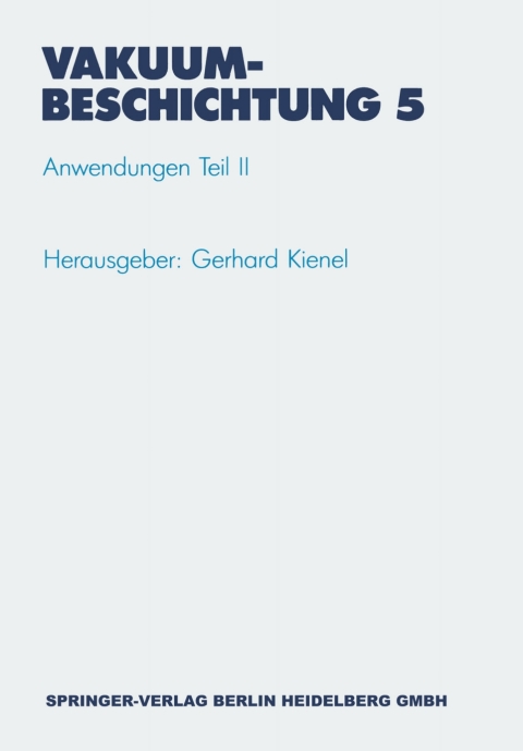 Cover image for book Vakuumbeschichtung