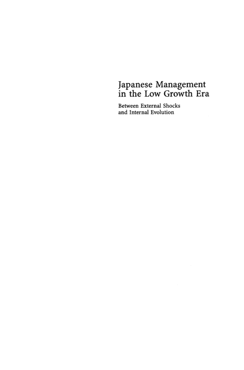 Cover image for book Japanese Management in the Low Growth Era