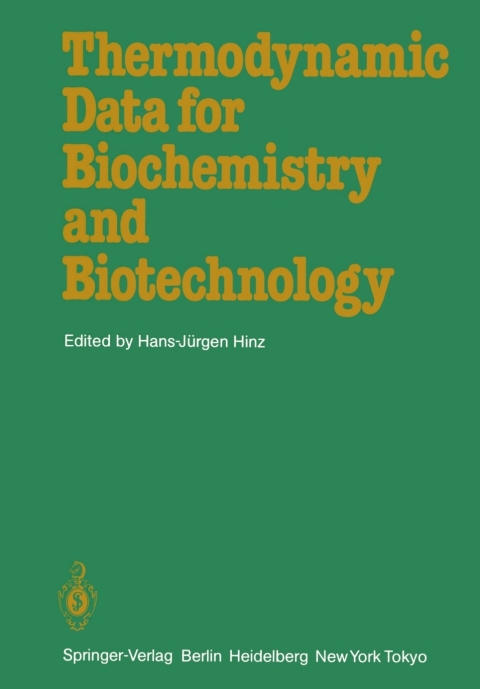 Cover image for book Thermodynamic Data for Biochemistry and Biotechnology