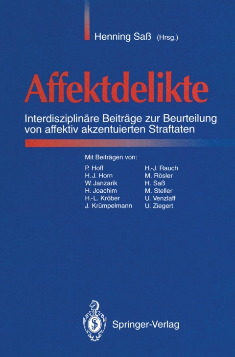 Cover image for book Affektdelikte