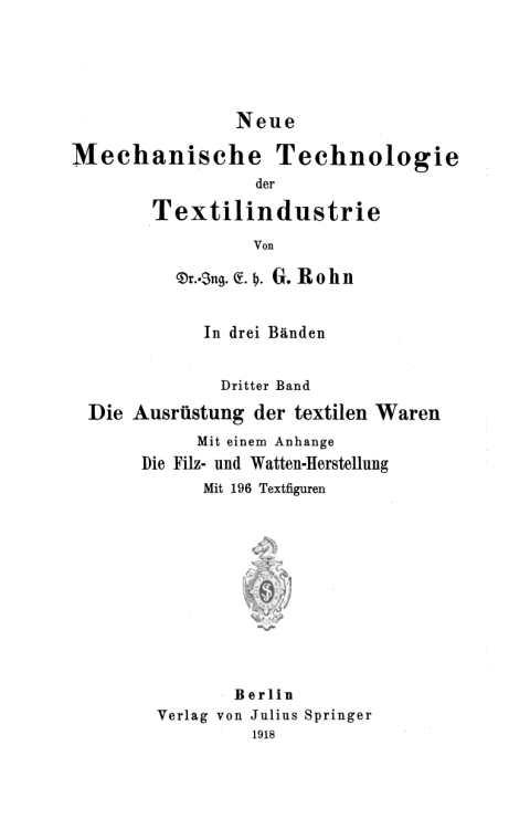Cover image for book Die Ausrüstung der textilen Waren