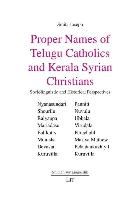 Cover image for book Proper Names of Telugu Catholics and Kerala Syrian Christians