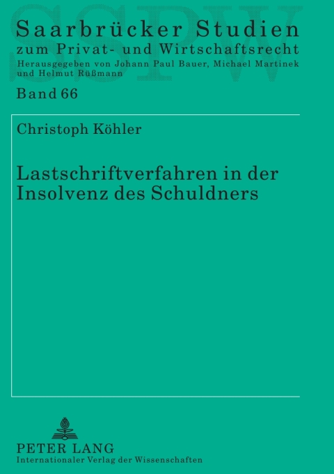 Cover image for book Lastschriftverfahren in der Insolvenz des Schuldners