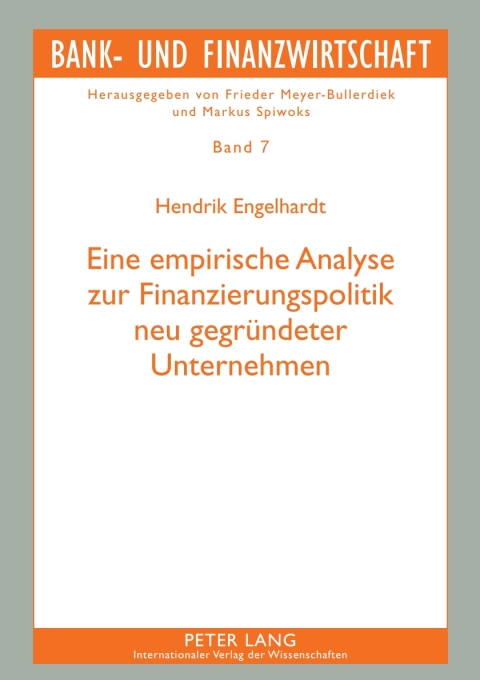 Cover image for book Eine empirische Analyse zur Finanzierungspolitik neu gegruendeter Unternehmen