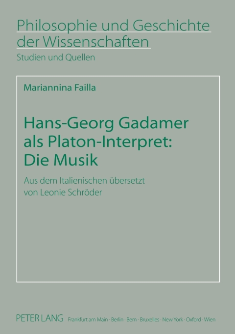 Cover image for book Hans-Georg Gadamer als Platon-Interpret: Die Musik