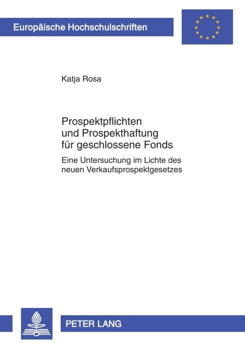 Cover image for book Prospektpflichten und Prospekthaftung fuer geschlossene Fonds