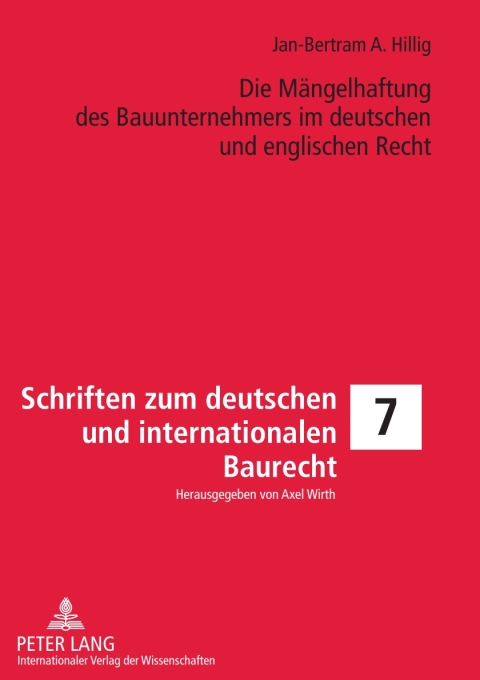 Cover image for book Die Maengelhaftung des Bauunternehmers im deutschen und englischen Recht