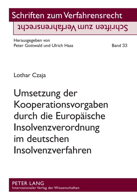Cover image for book Umsetzung der Kooperationsvorgaben durch die Europaeische Insolvenzverordnung im deutschen Insolvenzverfahren