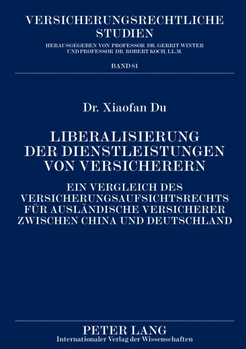 Cover image for book Liberalisierung der Dienstleistungen von Versicherern