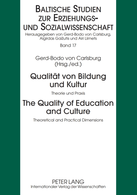 Cover image for book Qualitaet von Bildung und Kultur- The Quality of Education and Culture