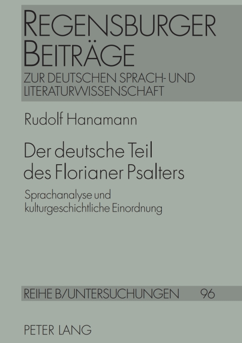 Cover image for book Der deutsche Teil des Florianer Psalters
