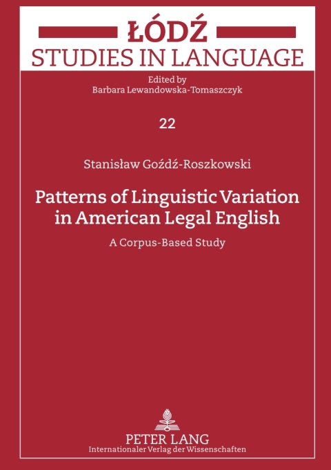 Cover image for book Patterns of Linguistic Variation in American Legal English