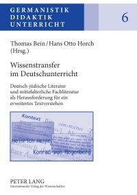 صورة الغلاف: Wissenstransfer im Deutschunterricht 1st edition 9783631604915