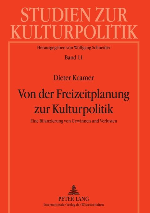 Cover image for book Von der Freizeitplanung zur Kulturpolitik
