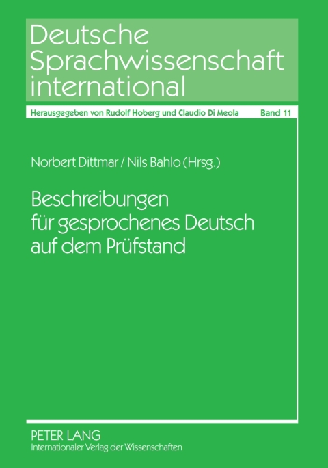Cover image for book Beschreibungen fuer gesprochenes Deutsch auf dem Pruefstand