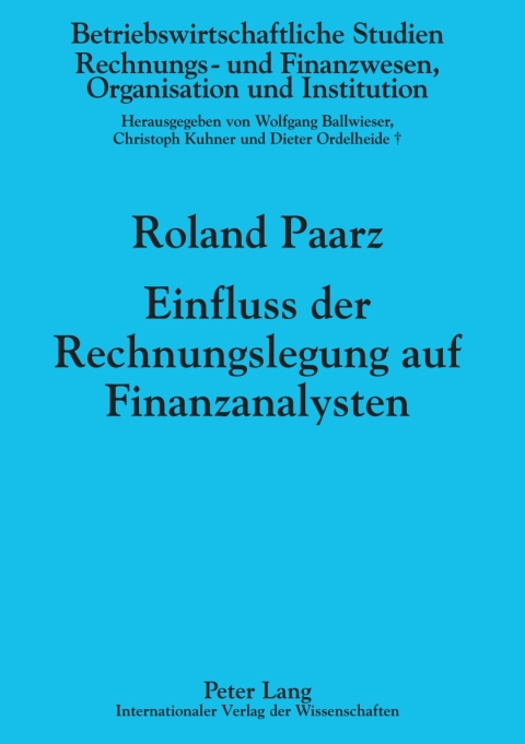 Cover image for book Einfluss der Rechnungslegung auf Finanzanalysten