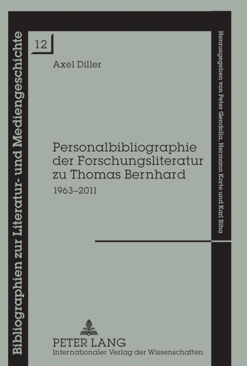 Cover image for book Personalbibliographie der Forschungsliteratur zu Thomas Bernhard