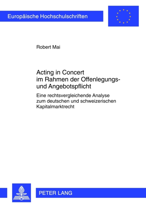 Cover image for book Acting in Concert im Rahmen der Offenlegungs- und Angebotspflicht