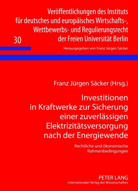 Cover image for book Investitionen in Kraftwerke zur Sicherung einer zuverlaessigen Elektrizitaetsversorgung nach der Energiewende