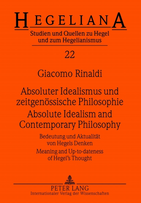 Cover image for book Absoluter Idealismus und zeitgenoessische Philosophie - Absolute Idealism and Contemporary Philosophy