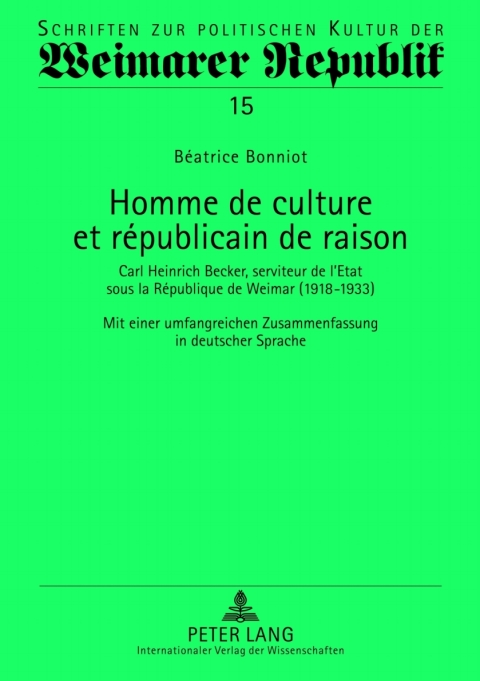 Cover image for book Homme de culture et républicain de raison