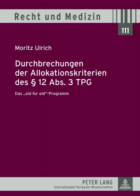 Cover image for book Durchbrechungen der Allokationskriterien des § 12 Abs. 3 TPG