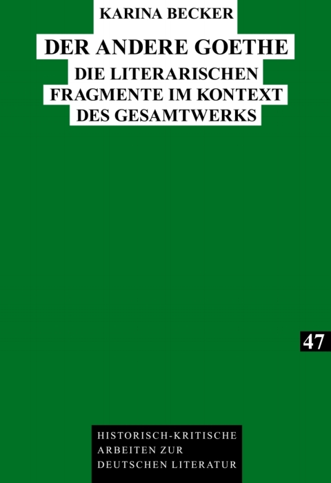 Cover image for book Der andere Goethe