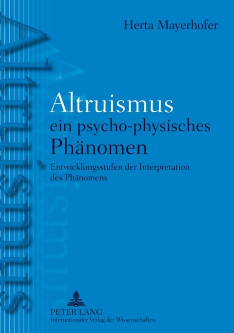 Cover image for book Altruismus - ein psycho-physisches PhAltruismus - ein psycho-physisches Phaenomen