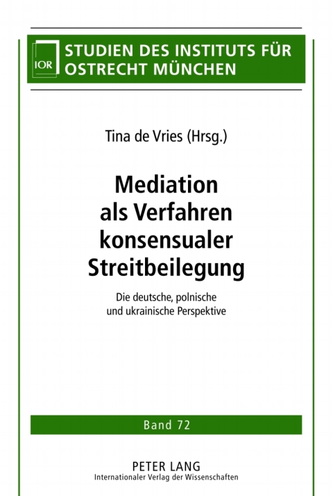 Cover image for book Mediation als Verfahren konsensualer Streitbeilegung