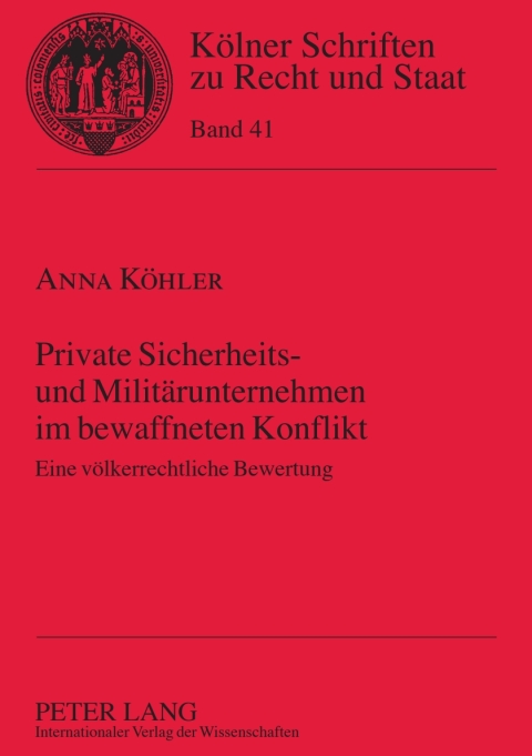 Cover image for book Private Sicherheits- und Militaerunternehmen im bewaffneten Konflikt