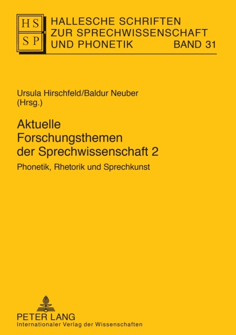 Cover image for book Aktuelle Forschungsthemen der Sprechwissenschaft 2