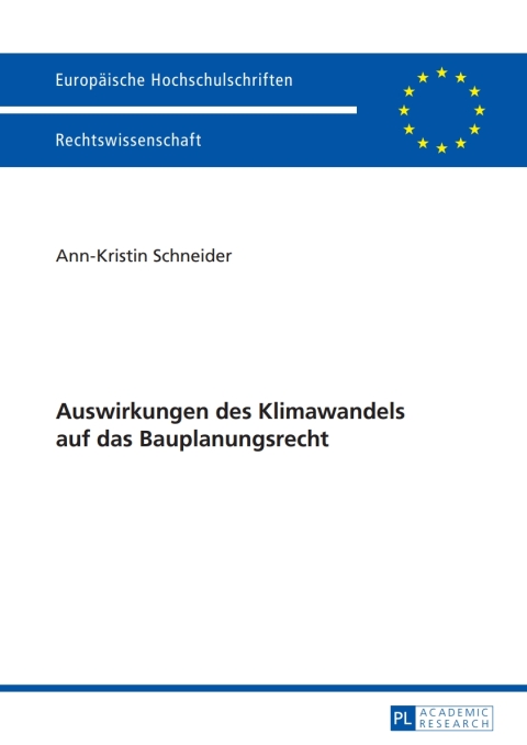 Cover image for book Auswirkungen des Klimawandels auf das Bauplanungsrecht