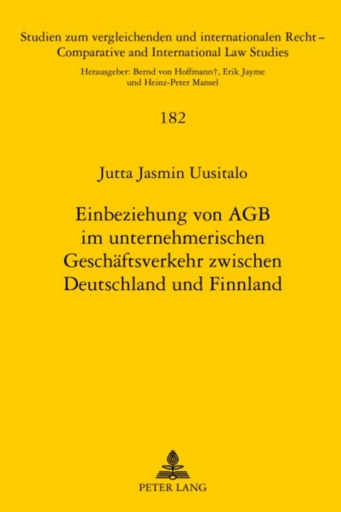 Cover image for book Einbeziehung von AGB im unternehmerischen Geschaeftsverkehr zwischen Deutschland und Finnland