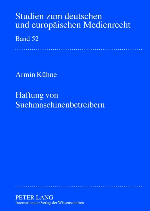 Cover image for book Haftung von Suchmaschinenbetreibern