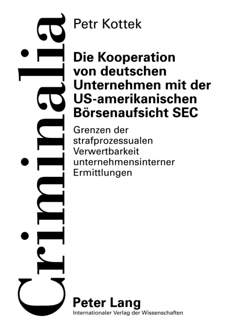 Cover image for book Die Kooperation von deutschen Unternehmen mit der US-amerikanischen Boersenaufsicht SEC