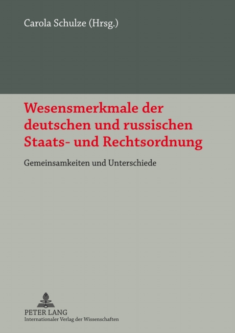 Cover image for book Wesensmerkmale der deutschen und russischen Staats- und Rechtsordnung
