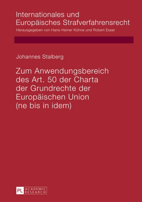 Cover image for book Zum Anwendungsbereich des Art. 50 der Charta der Grundrechte der Europaeischen Union
