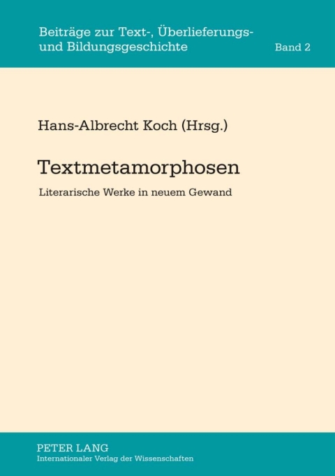 Cover image for book Textmetamorphosen