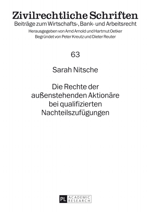 Cover image for book Die Rechte der außenstehenden Aktionaere bei qualifizierten Nachteilszufuegungen