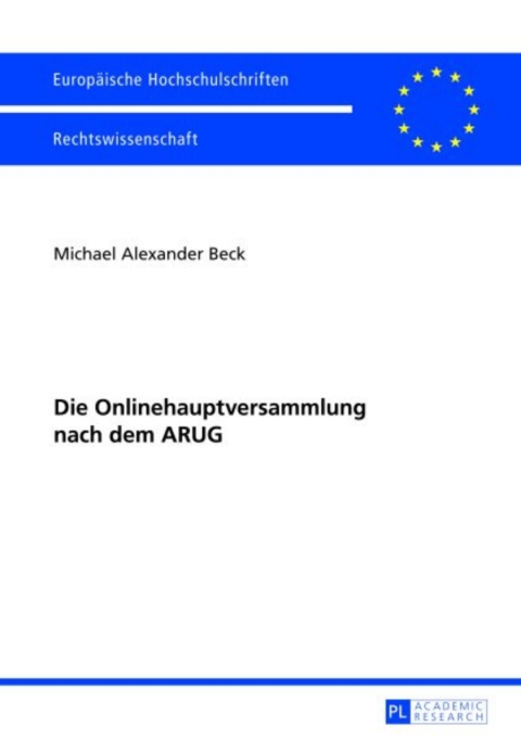 Cover image for book Die Onlinehauptversammlung nach dem ARUG