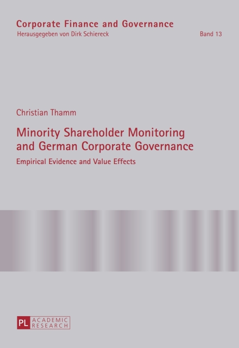Cover image for book Minority Shareholder Monitoring and German Corporate Governance